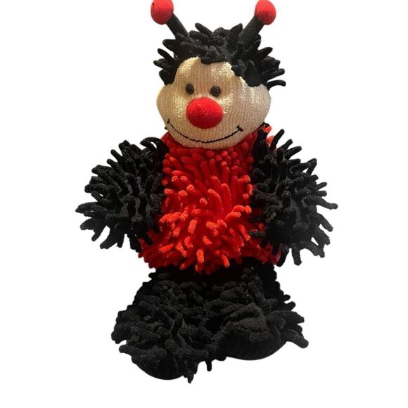 Burton Kids Red Black Polyester Ladybug Plush Mop Style Stuffed Animal Toy - Picture 5 of 14